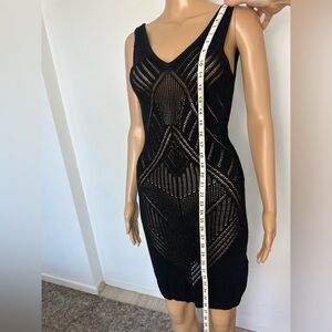 Guess Swim Black Knit Sleeveless Knee-Length Cover Up - Size Small